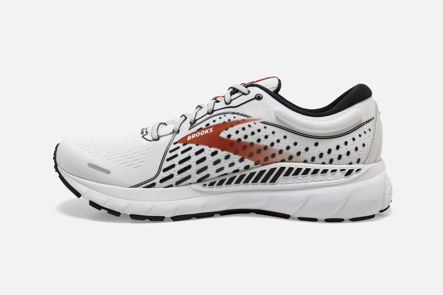 Adrenaline GTS 21 Road Brooks Running Shoes NZ Mens - White/Black/Orange - KAJPWH-351